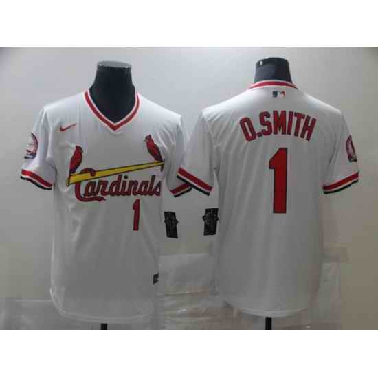 Men Nike St. Louis Cardinals Ozzie Smith White Pullover Cool Base Jersey